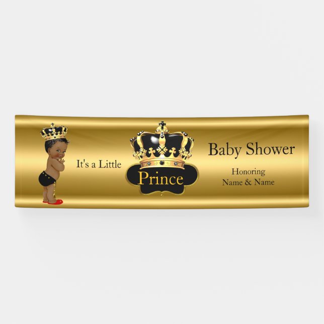 Banderoles Ordre Prince Baby shower Red Black Gold Ethnic (Horizontal)