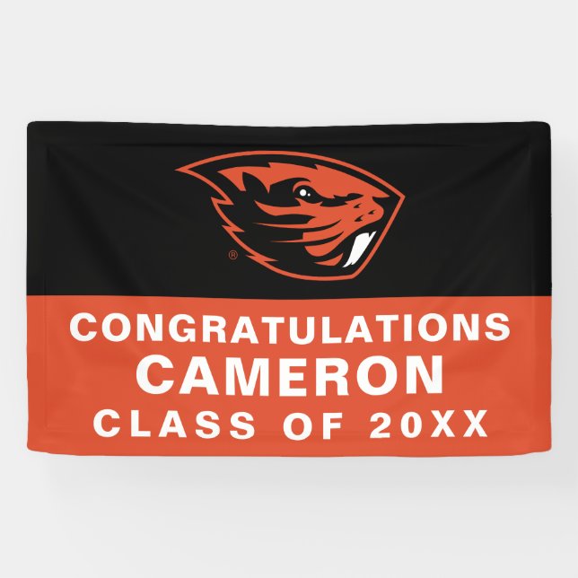 Banderoles Oregon State Beavers | Tête de castor (Horizontal)