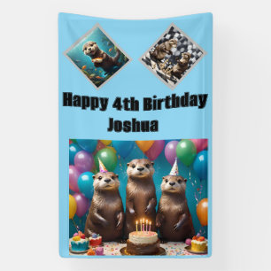 Banderoles Otter Triplets Anniversaire,