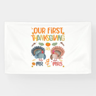Banderoles Our First Thanksgiving M. et Mme Couple Married 2