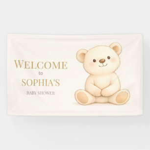 Banderoles Ours en peluche aquarelle Boho Neutre