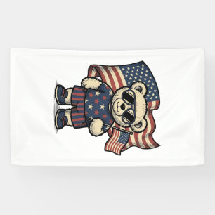 Banderoles Ours en peluche patriotique dessin de chemise de g