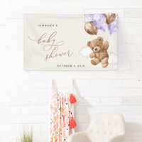Ours Teddy, Ballons Violets, Baby shower D'Accueil