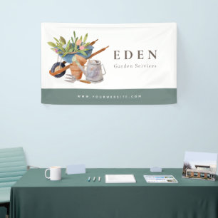 Banderoles Outils de jardinage Watercolor Garden Business