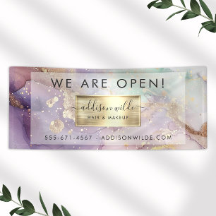 Banderoles Ouverture du Salon Lilac Glitter Watercolor Faux G