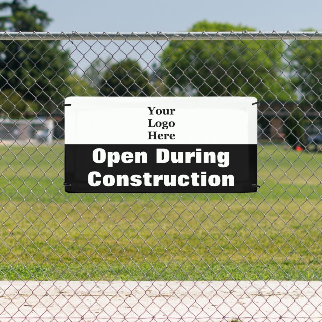 Banderoles Ouvrir pendant la construction Noir et blanc Votre (Insitu)