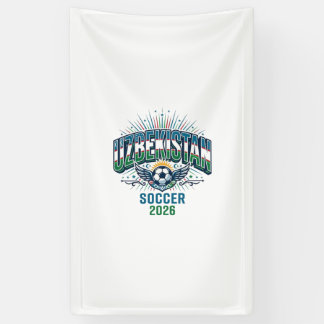 Banderoles Ouzbékistan Football 2026 Football Gras Pays Typog