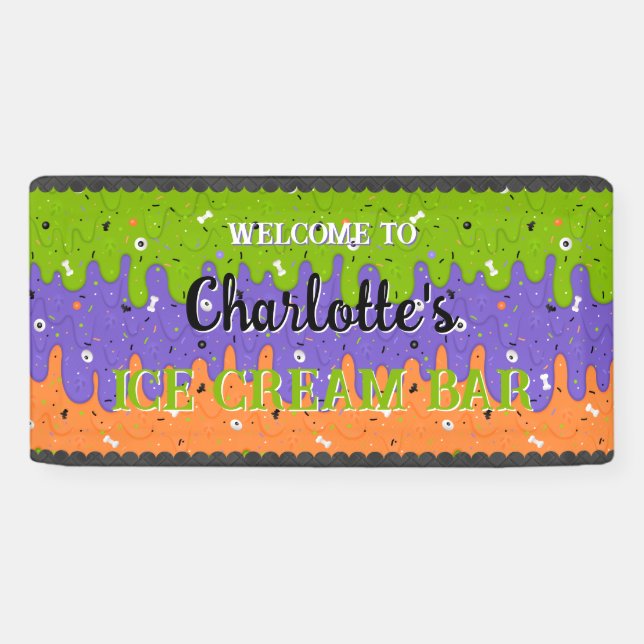 Banderoles Paillettes et glace de Halloween (Horizontal)