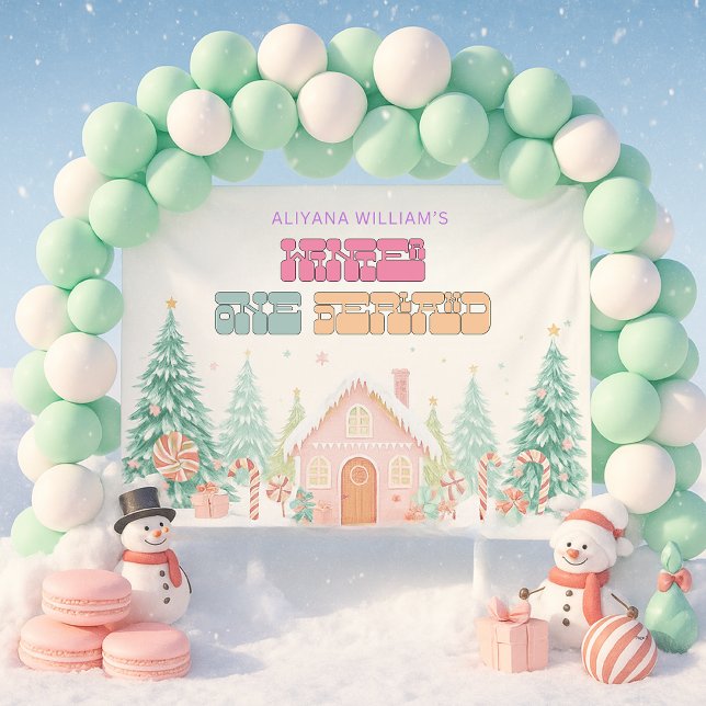 Banderoles Pain d'épice rose Hiver Onederland 1er anniversair (Créateur téléchargé)
