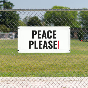 Banderoles Paix s'il vous plaît blanc noir rouge texte anti-g