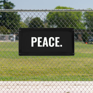 Banderoles Paix texte noir et blanc minimaliste anti-guerre