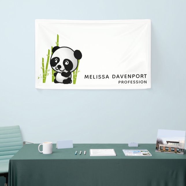 Banderoles Panda bear dans sa petite bosquet de bambou (Salon professionnel)