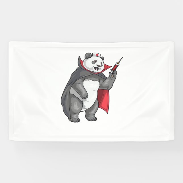 Banderoles Panda Halloween Vampire infirmière T-shirt surdime (Horizontal)