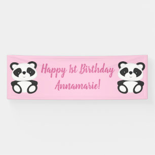 Banderoles Panda Rose Bear fête d'anniversaire