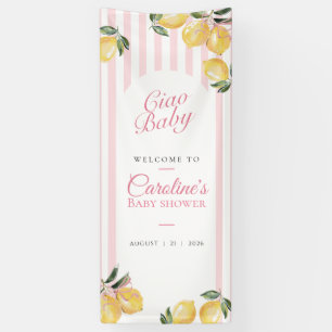 Banderoles Panneau de BIENVENUE Baby Shower Coquette Lemon Ro