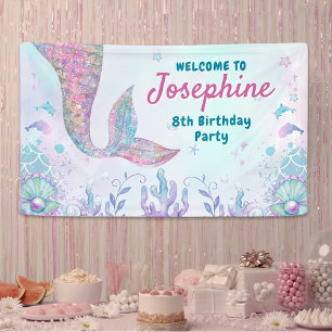 Banderoles Panneau de bienvenue d'anniversaire à l'aquarelle