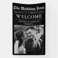 Panneau de bienvenue de mariage de journal éditori