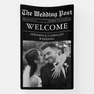 Banderoles Panneau de bienvenue de mariage de journal éditori