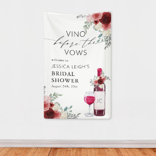 Banderoles Panneau de bienvenue Vino Before the Vows vin roug