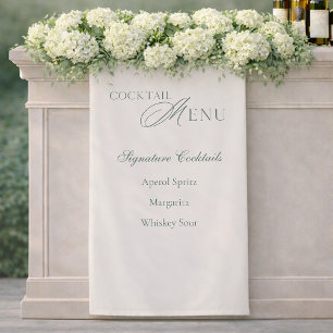 Banderoles Panneau de menu de cocktail de signature vert saug
