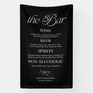 Banderoles Panneau de menu de mariage minimaliste moderne "Le
