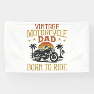 Banderoles papa de moto vintage né à conduire