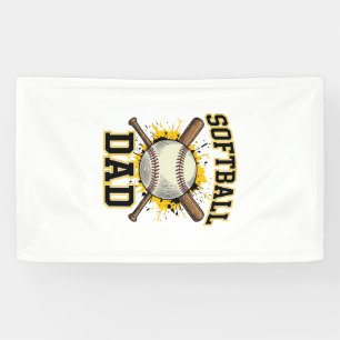Banderoles Papa Softball Vintage Université Dessin Bats Crois