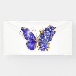 Banderoles Papillon Saphir Fleur