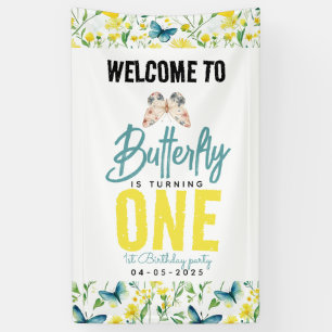 Banderoles Papillon Whimsical Floral 1er anniversaire