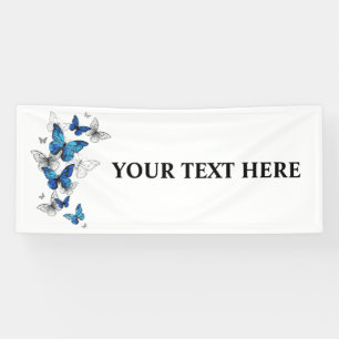 Banderoles Papillons volants bleus Morpho
