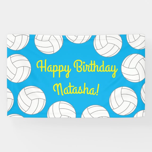 Banderoles Parti Anniversaire de enfant de volley-ball sporti (Horizontal)