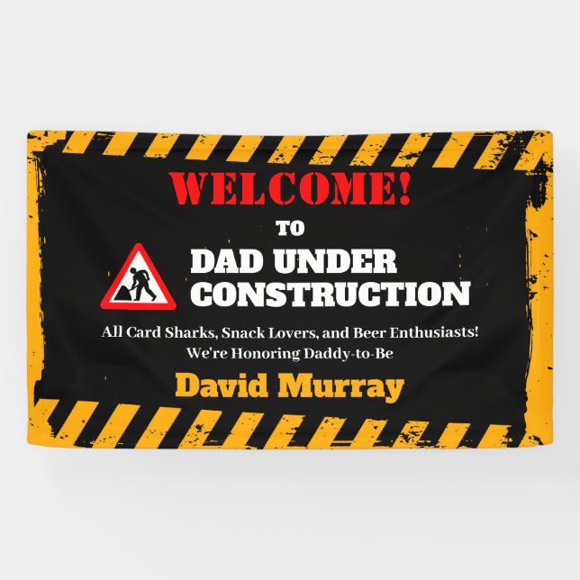 Banderoles Parti Dadchelor | Avertissement DAD en constructio (Horizontal)