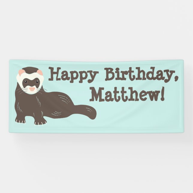 Banderoles Partie Ferret Brown du message personnalisé (Horizontal)