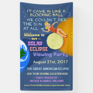 Banderoles Partie rétro Sun drôle d'éclipse solaire regardant
