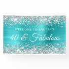 Parties scintillant Argent Turquoise Blue Foil 40 