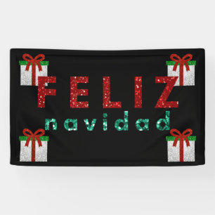Banderoles Parties scintillant cadeau de Noël Feliz Navidad