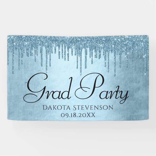 Banderoles Parties scintillant de glace à goutte | Graduation (Horizontal)