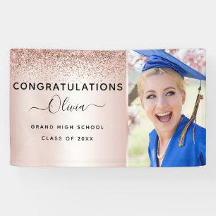 Banderoles parties scintillant d'études 2022 Rose Gold Blush 