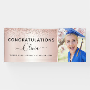 Banderoles parties scintillant d'études 2023 Rose Gold Blush 