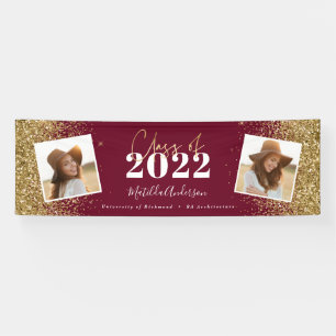 Banderoles Parties scintillant d'or Bourgogne 2 classe photo 