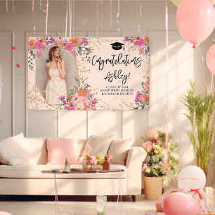 Banderoles Parties scintillant d'or floral aquarelle grats de