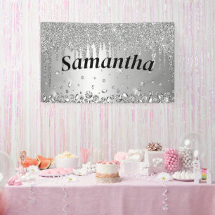Banderoles Parties scintillant personnalisée Crystal Diamond 