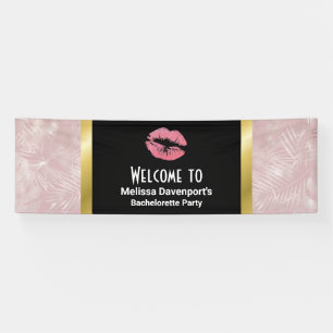 Banderoles Parties scintillant rose lèvres et Rose Gold Tropi