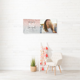 Banderoles Parties scintillant rose marbre faisant 50 look bo