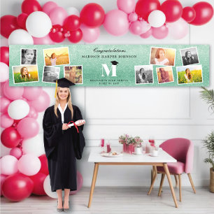 Banderoles Parties scintillant verte Monogramme 10 Photo Grad