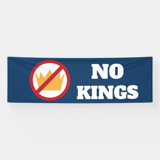 Banderoles PAS DE ROIS ! Dk Blue OD anti-Trump (Horizontal)