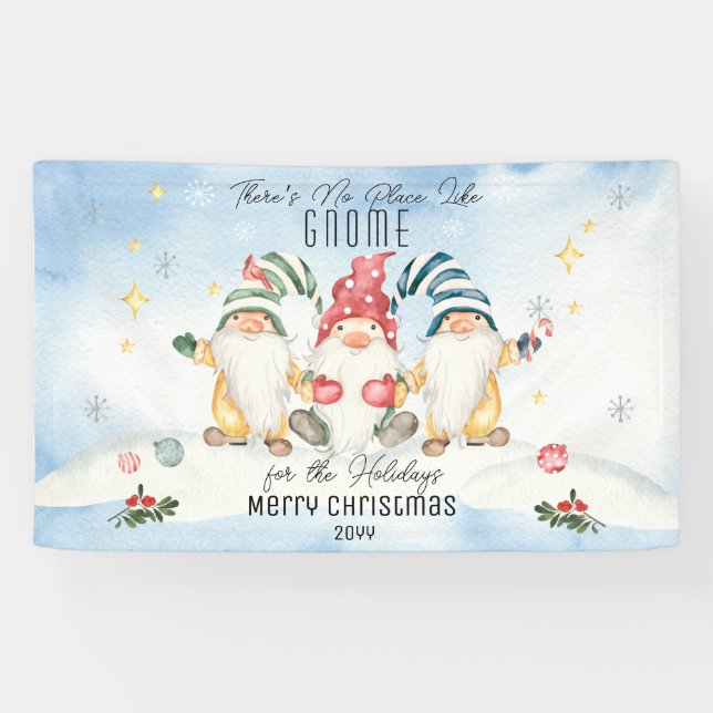Banderoles Pas d'endroit comme Gnome pour les vacances (Horizontal)