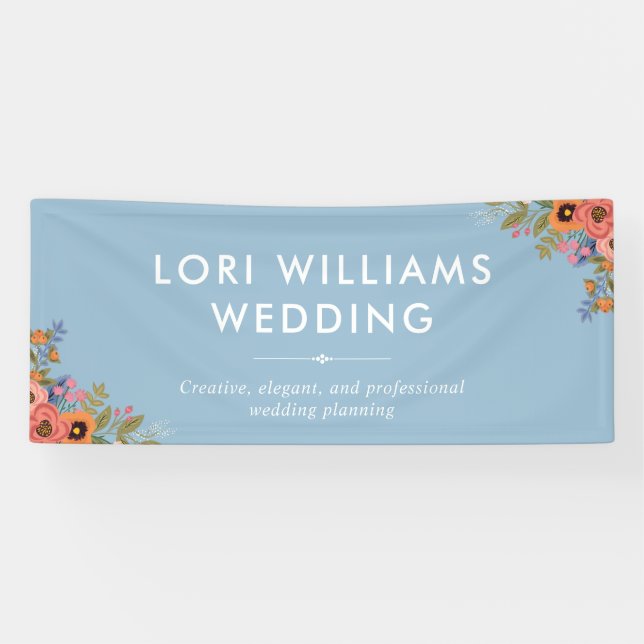 Banderoles Pastel Boho Floral Bouquets Nom d'entreprise (Horizontal)