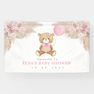 Banderoles Pastel Pampas Pampas Pampas Teddy Bear Bienvenue B