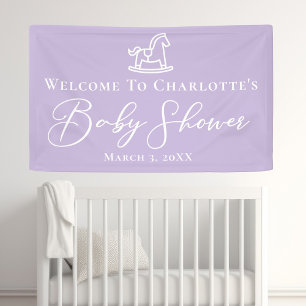 Banderoles Pastel Purple Horse Baby shower sur mesure